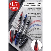 Kırmızı Pilot Kalem 3 Adet Uniball Air 0.7 Mm Roller Pilot Kalem Uba-188-l Broad Roller Uçlu Likit Mürekkepli Kalem