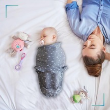 Mommy's Lab Yeni Sezon 0-4 Ay Desenli Renkli Cırtlı Hazır Bebek Kundak - Pamuk Kundak%100 Pamuk Gri Çok Renkli