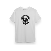Hp Hogwarts Beyaz Kısa Kol Erkek Tshirt 001