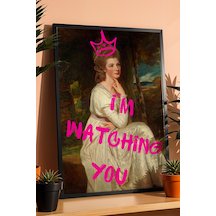 Lady Elizabeth Hamilton Çerçeveli Tablo I Am Watching You Genç Odası Espirili Tablo Altered Art