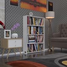 Kenzlife Kitaplık Süper Ga 120*80*19 Byz 4 Katlı Tek Bölme Ofis Mutfak Banyo Dolabı Arkalıksız Çok Renkli