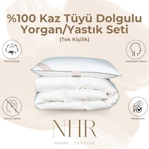 %100 Kaz Tüyü Dolgulu, %70 Gıdık Tek Kişilik Yorgan/yastık Seti