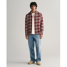 Gant Erkek Regular Fit Düğmeli Yaka Kareli Gömlek-bordo Bordo