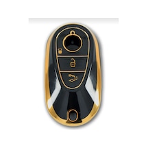 Gma Keys Lüx Mercedes C S Sınıf W206 W223 S350 C260 C300 Nano Anahtar Kılıfı Siyah Gold Renk