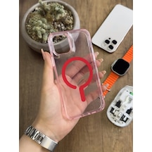 Apple iPhone 12 Magsafe Uyumlu Silikon Kılıf Soocase661 Pembe