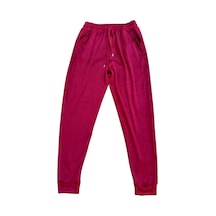 101Dzyn Parlak Kadife Cepli Pantolon Eşofman Pijama Altı Unisex Lastikli Paça Bordo 100