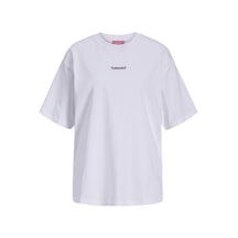 Jack & Jones Kadin Sirt Baskili Bol Kalip Tisört - Valentine - 12275280 - 2 Beyaz