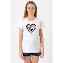 Chucky And Bride Horror Beyaz Kadın Bisikletyaka Tshirt 001