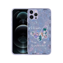 Zore İphone 13 Pro Uyumlu Desenli Sert Silikon Ogaa Mumila Kılıf-lilac Flower