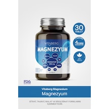 Vitaberg Magnezyum Bisglisinat, Taurat, Sitrat, Malat + K2, B6, Bor, Selenyum