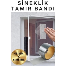 48mm X 2 Metre 3 Adet Fiber Tül Yaması -gri Yapışkanlı Sineklik Tamir Bandı Delik Kapatıcı Sinek Kovucu Tül Tamir Yapışkanı