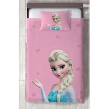 Mekta Home Bebek Ve Çocuk Odası Pembe Elsa Desenli Yatak Örtüsü Renkli