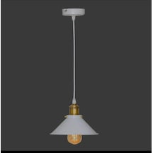 Mylights Etro Rustik Mat Beyaz Tekli Sarkıt Avize En 22 Cm