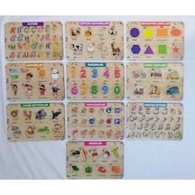 Ahşap Puzzle 10'lu Set Eğitici Oyuncak