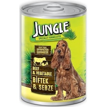 Jungle Biftek & Sebzeli Konserve Yetişkin Köpek Maması 415 G