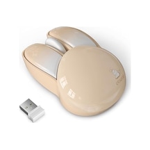 Mofii Wireless Mouse Renkli Tavşan Tasarım Kablosuz Sessiz Bilgisayar Notebook Laptop İçin Fare Usb Nano Receiver Mouse Tak Çalıştır 9.2cm X 6cm Kahverengi