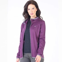 Woolona Marin Fermuarlı Kapüşonlu Kadın Sweatshirt - Prp Mor