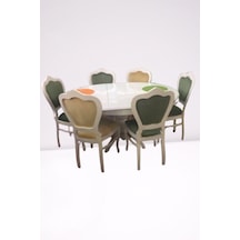 Baba Ayak Açılır Masa Ahşap Kayın Ihlamur Ağacı Parlak Beyaz  Boya Masa ve Ayak 6 Adet Klasik El Yapım