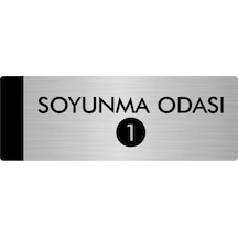 Metal Yönlendirme Levhası, Departman Kapı Isimliği Soyunma Odası 1 5x20 Cm Gümüş Renk