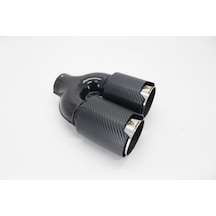 Akrapoviç Çiftli Karbon Egzoz Ucu Cubra R 2x90 Parlak Sağ