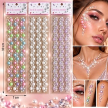 Şerit Renkler Yapışkanlı Yüz Taşı Face Gems Taşlı Yüz Ve Vücut Süsü