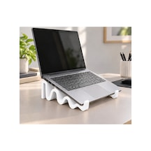 Violet Dalgalı Görünümlü Laptop Standı - Beyaz