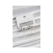 Gümüş Renk Pirinç Halka 15 Mm Kadın Küpe Tj-bkp11764 Evimdeyokyok