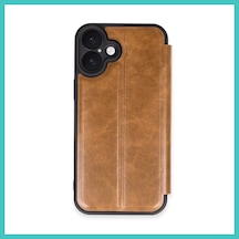 Ny Joy İphone 16 Plus Uyumlu Kılıf Flip Cover - Taba Nyjoybz