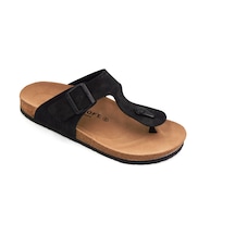 Fly Soft Mıkanos S903 Poli Hafif Taban Tokalı Erkek Terlik Siyah Siyah