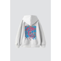 Tarzsokak Liquid Rug Baskılı Oversize Unisex Beyaz