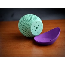 Bezos 3d Baskı Küre Saksı - Kafes Dokulu İki Parçalı Dekoratif Saksı - Mint-mor Ventra Standart