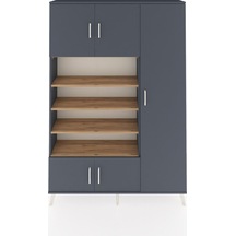 Arges Dolap 11 Raflı 5 Kapaklı 132x30x195 Antrasit-antrasit/çam Antrasit