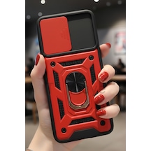 Realme C35 Kılıf Sürgülü Kamera Korumalı Yüzüklü Stand Olabilen Magnetic Tpu Tank Kapak