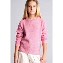 Defacto Bisiklet Yaka Fitilli Triko Basic Kazak Kız Çocuk H7361a826wnpn82 Pembe-pn82