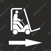 Sağa Oklu Forklift Boyama Şablonu