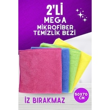Grimorlife 2'li İz Bırakmayan Mikrofiber Mega Boy Yer Temizlik Bezi 50x70 Cm