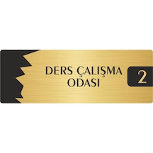 Metal Departman Kapı İsimliği, Yönlendirme Levhası Ders Çalışma Odası 2 5x20 Cm Altın Renk