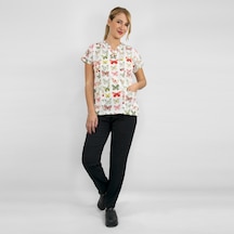Likralı Yeşil Kelebek Desenli Alt Üst Takım