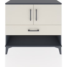 Arges Şifonyer 2 Raflı Tek Çekmeceli 2 Kapaklı 88x30x80 Antrasit-aytaşı Antrasit