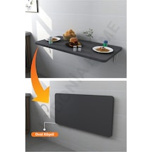 60x90 Cm Duvara Monte Kırma Katlanr Masa Antrasit Renk