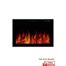 Masta 80 Elektrikli Şömine - Isıtıcısız, Cam Çerçeveli, Tek Renkl