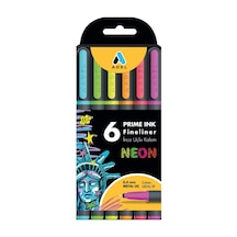 Ayrex Adel Prime Ink Fineliner 6'li Neon Klasik İnce Uçlu Kalem