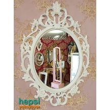 Vintage Taç Model Beyaz Renk Dekoratif Ayna Beyaz Vintage Taç Model Beyaz Renk Dekoratif Ayna Beyaz
