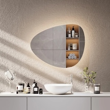 60x75 Cm Modern Organik Form Led Banyo Aynası Dokunmatik Dimmerli, 3000k Beyazışığı Sarı 60x75 Cm Modern Organik Form Led Banyo Aynası Dokunmatik Dimmerli, 3000k Beyazışığı Sarı