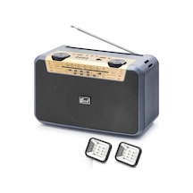Bluetooth Fm Radyo Usb Tf Aux Solar Şarjli Çift Led Aydinlatmali Kamp Hoparlör Fp397s