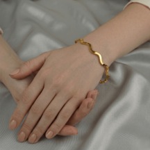 Ajda Zikzak Formlu I Nce I Mitasyon Altın Bilezik Gold