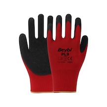 Beybi Pl9 Polyester Örme Lateks Camcı Eldiveni 12 Çift