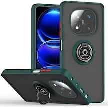 Newface Xiaomi Redmi Note 14 Pro 5g Kılıf Montreal Yüzüklü Silikon Kapak - Yeşil
