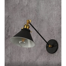 Riolight Retro Çift Mafsallı Hareketli Başlık Metal Duvar Apliği Siyah