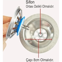 Paslanmaz Çelik Evye Mutfak Lavabo Gider Süzgeci Lavabo Tıpası Standart